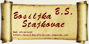 Bosiljka Stajkovac vizit kartica